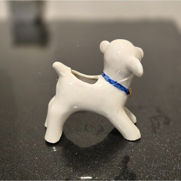 VTG Occupied Japan Lamb Calf mini planter toothpick holder Adorable ceramic - Picture 3 of 12